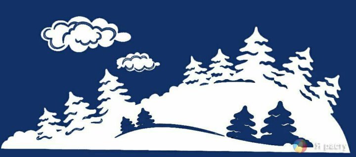 Пейзаж трафарет для вырезания