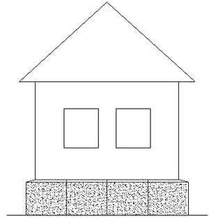 Раскраска дом с фундаментом