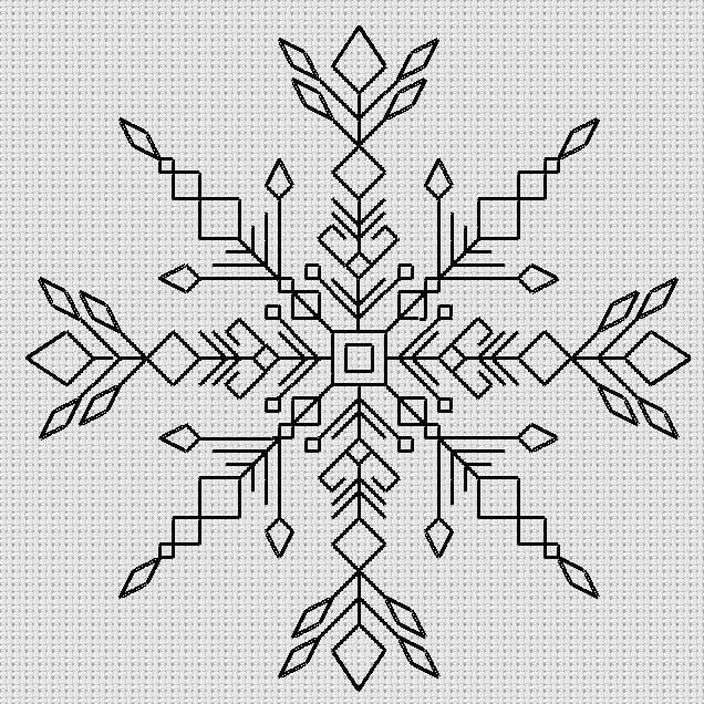Вышивка снежинки крестиком