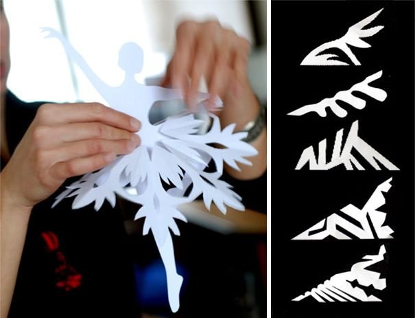 Новогодние снежинки балеринки