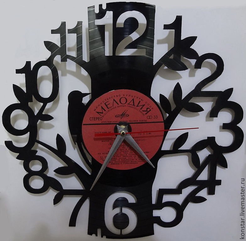 Часы из виниловых пластинок