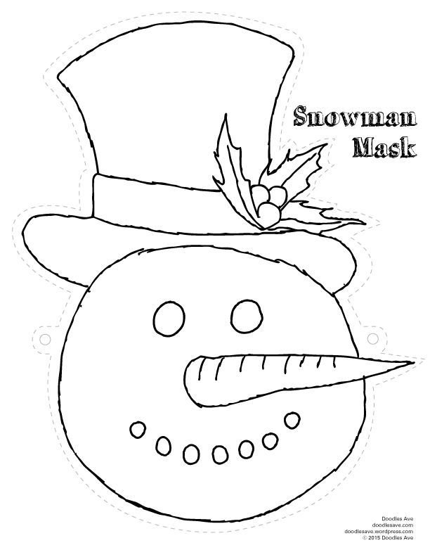 Маска снеговика для печати
