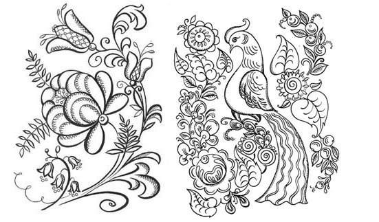 Роспись по дереву трафареты