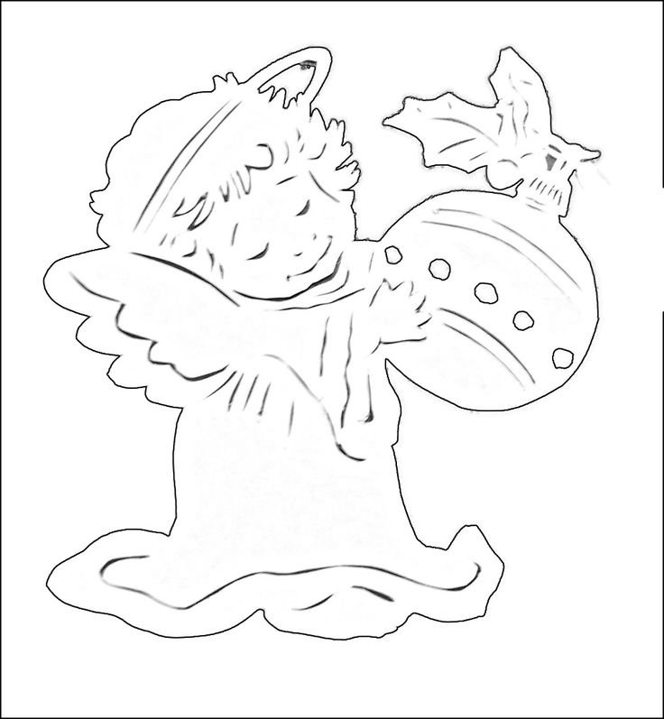 Трафарет на окно Ангелочек