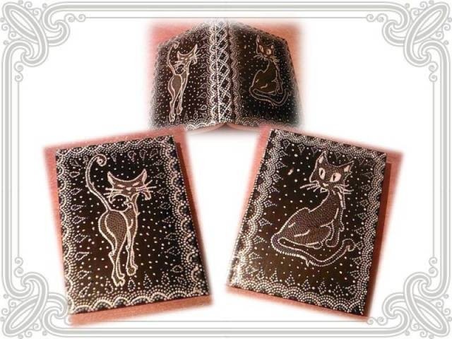 Точечная роспись обложки для паспорта трафареты