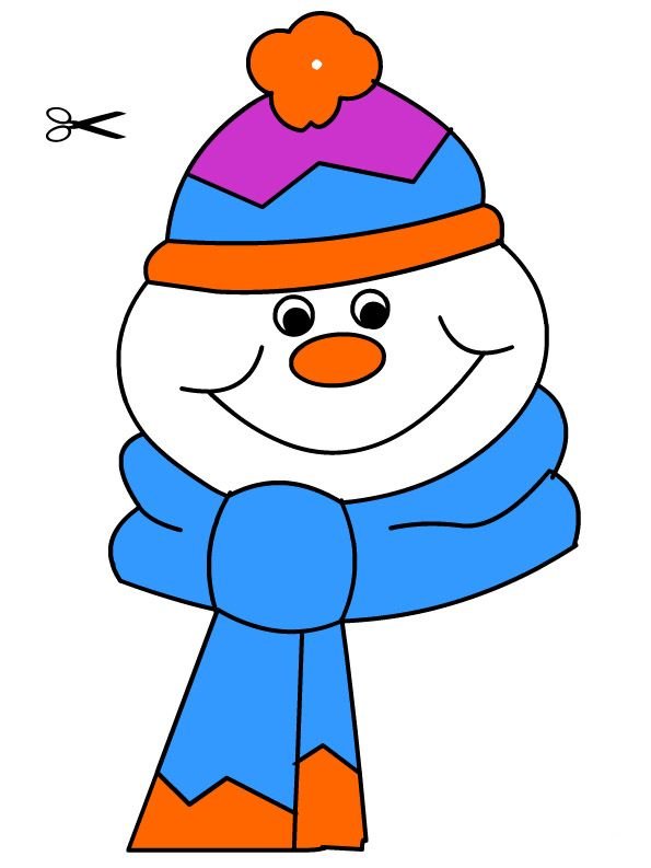 Снеговик цветной