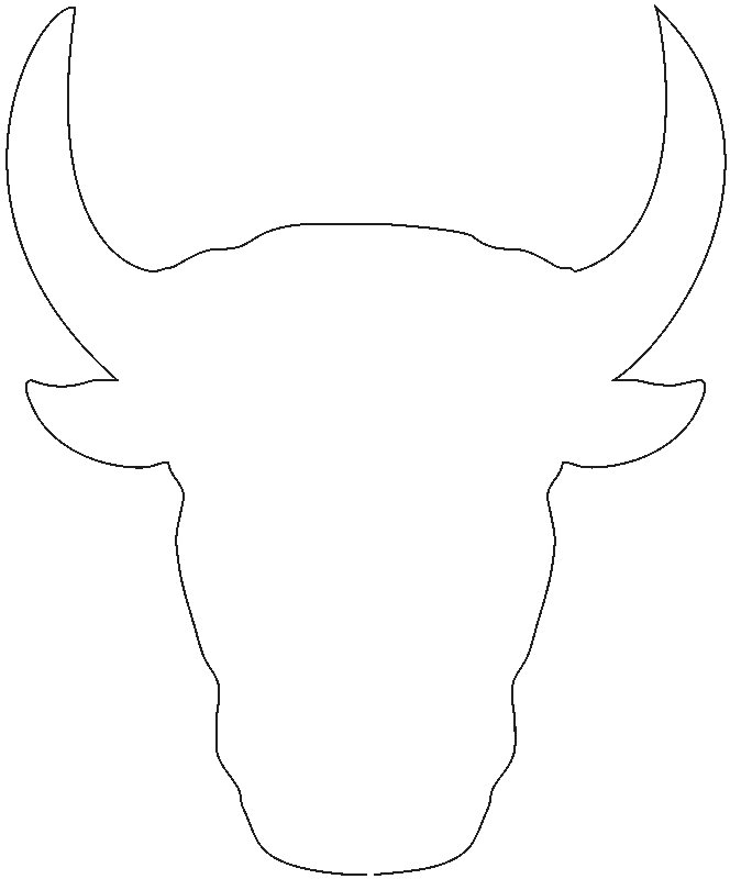 Силуэт головы быка