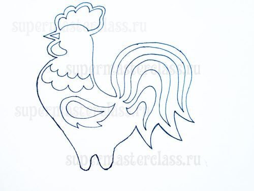Трафарет петуха