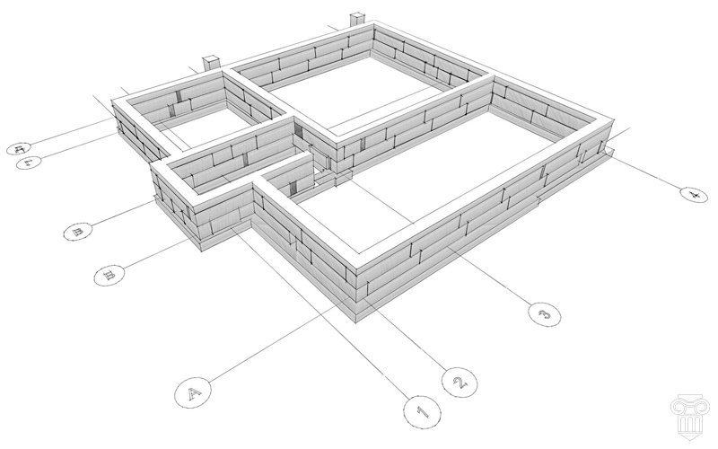 Раскладка фундаментных блоков чертеж
