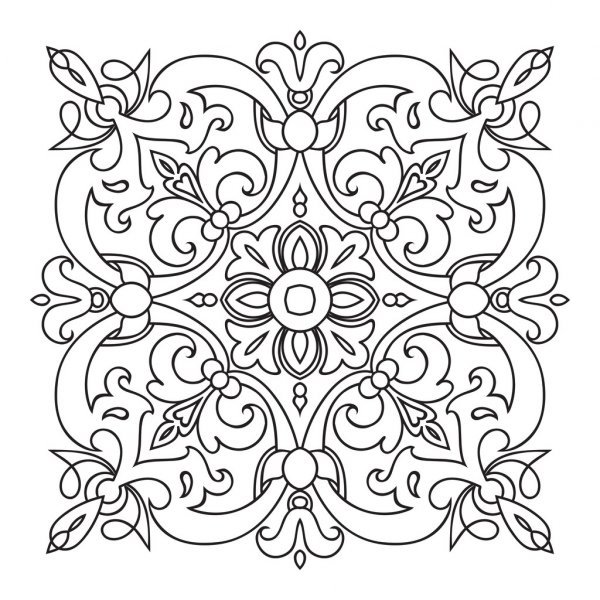 Раскраска платок с узорами