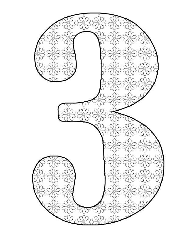 Трафарет для торта цифра 3