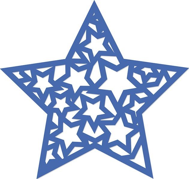 Ажурная звезда трафарет