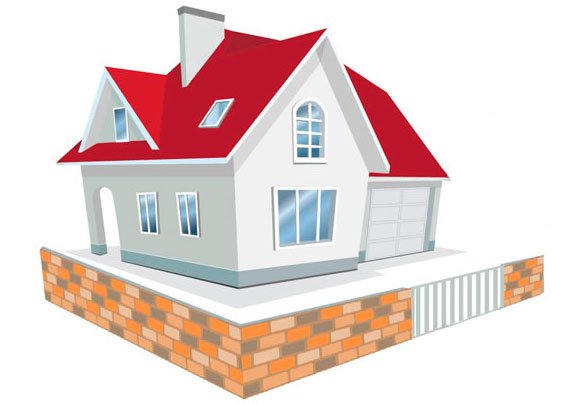 Домик с фундаментом рисунок