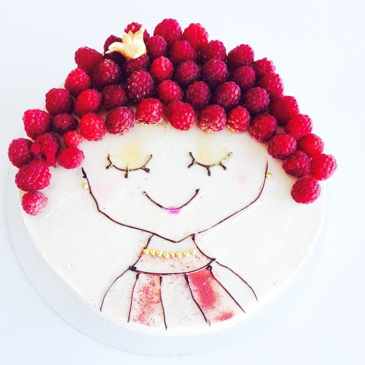 Декор торта для девочки с ягодами