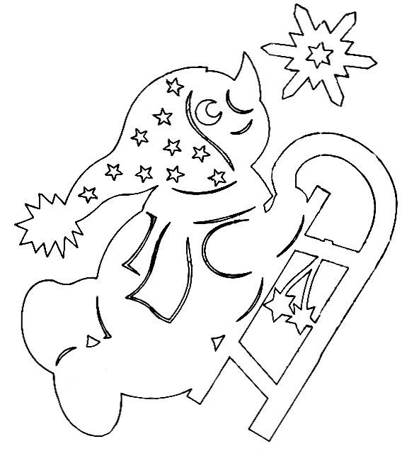 Трафареты на окна на новый год