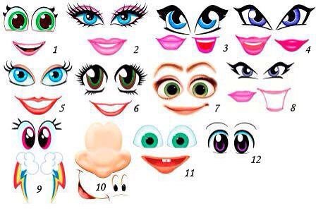 Глаза и губы для поделок