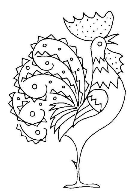 Петушок трафарет