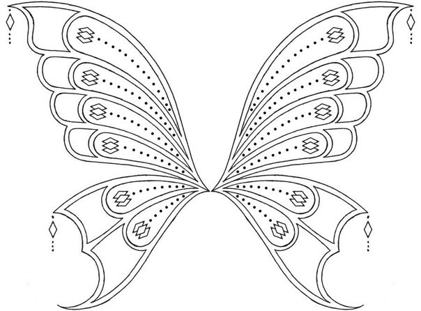 Фея с крылышками раскраска