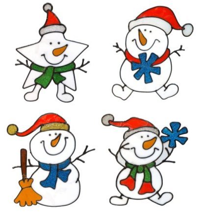 Снеговики на окна трафареты цветные