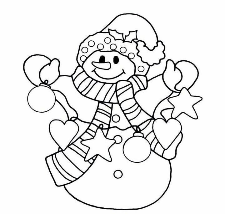 Снеговик раскраска для детей