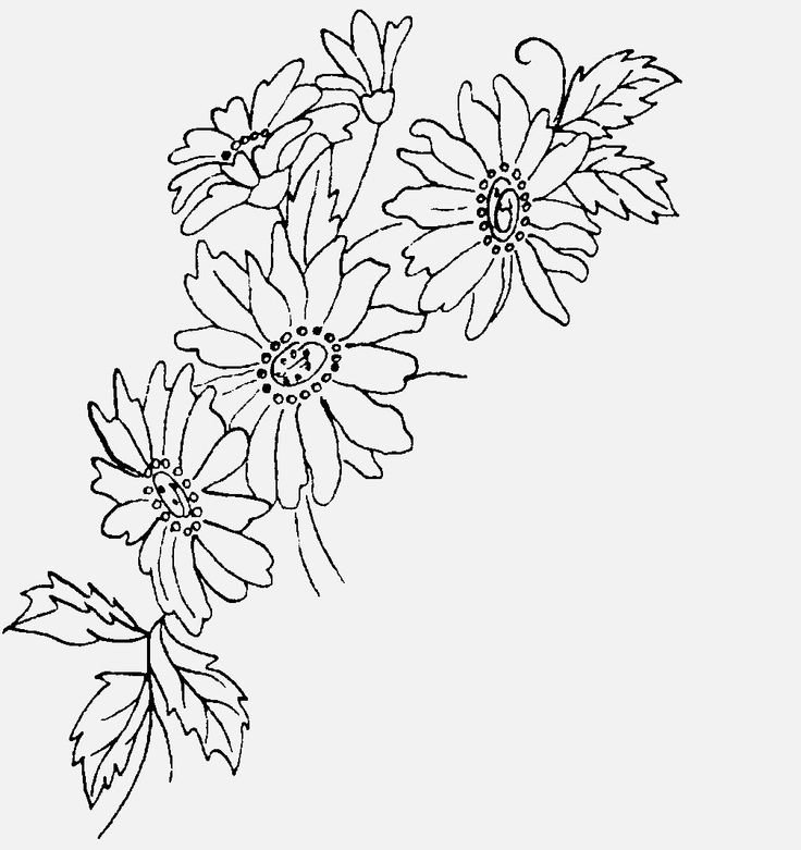 Цветочный орнамент для вышивки гладью