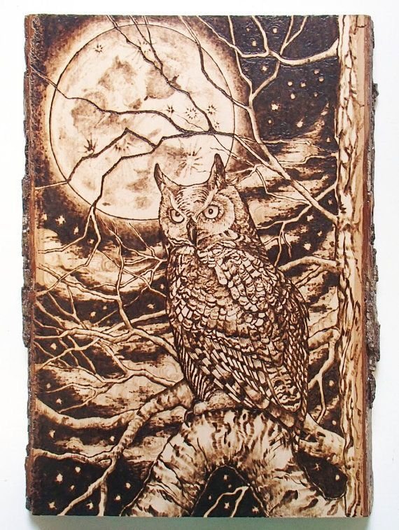 Выжигание по дереву Сова Филин