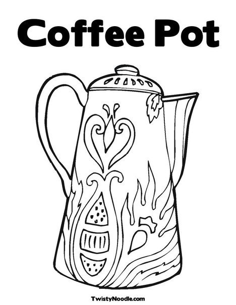 Чайник раскраска для малышей