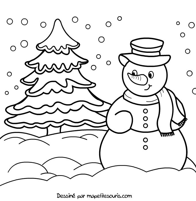 Снеговик раскраска для детей