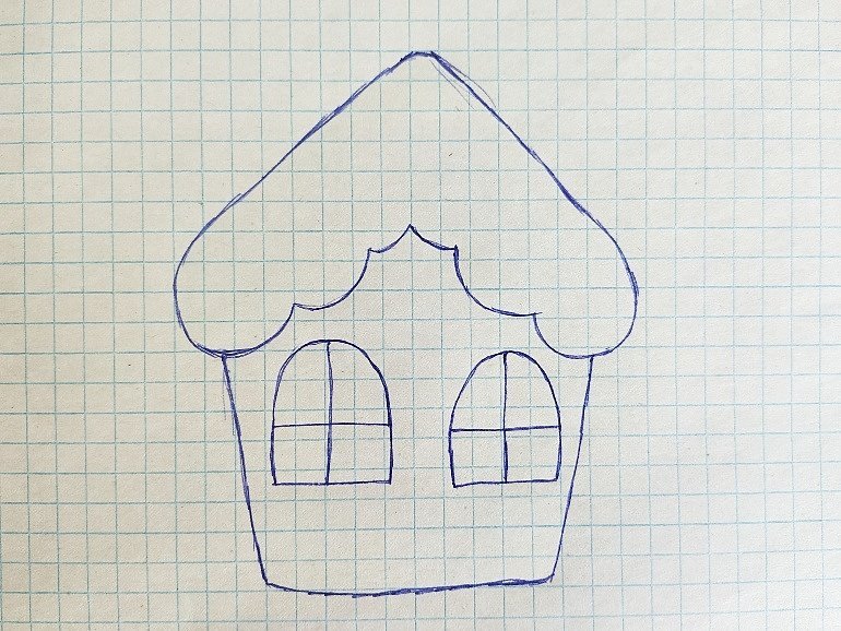 Новогодние игрушки из фетра выкройки домик