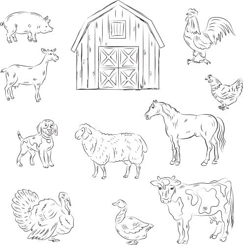 Раскраска домашние животные на ферме