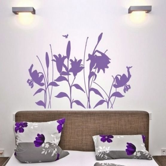 Васильки на стене рисунок