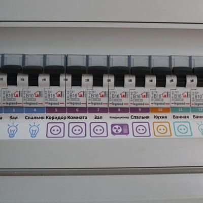 Наклейки в электрощиток для маркировки