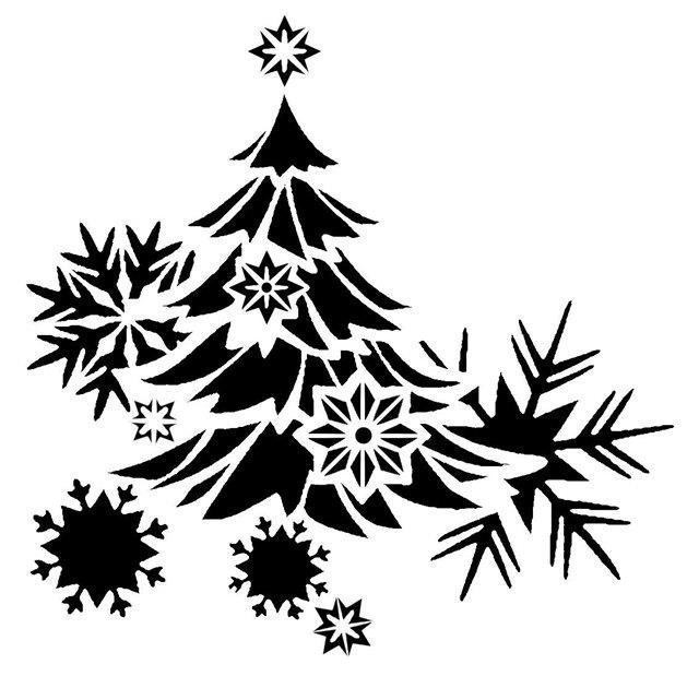 Новогодние трафареты на окн