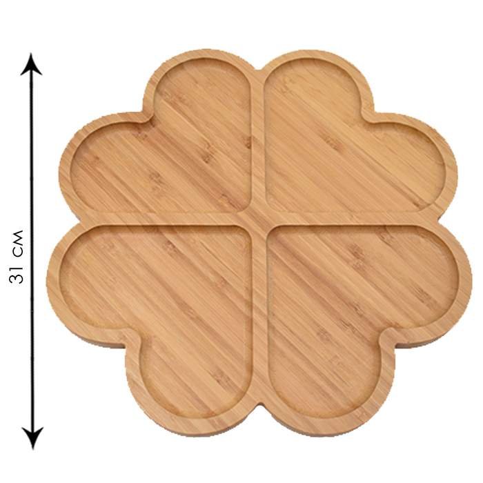 Менажница деревянная Клевер