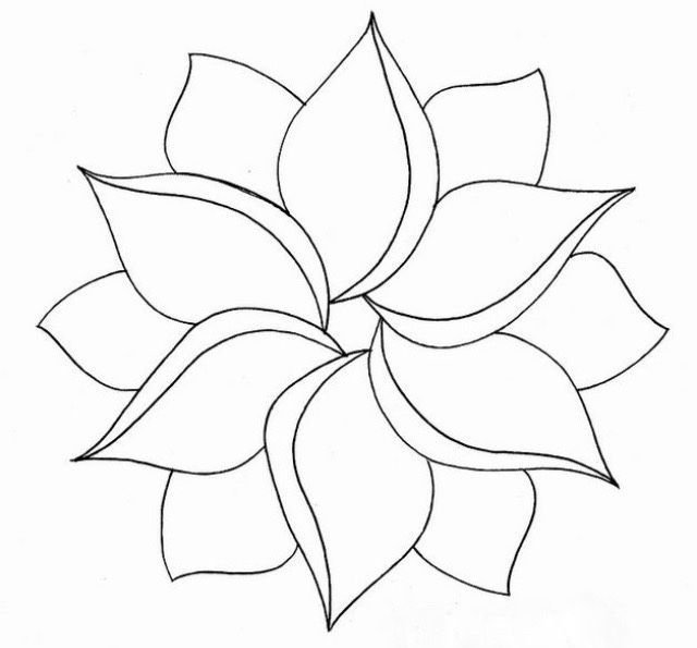 Цветок контур