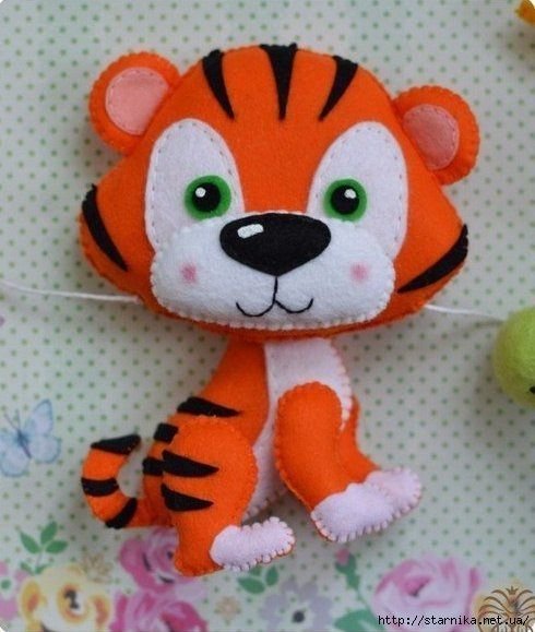 Игрушки из фетра тигр