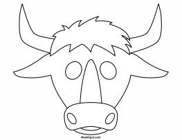 Маска быка раскраска