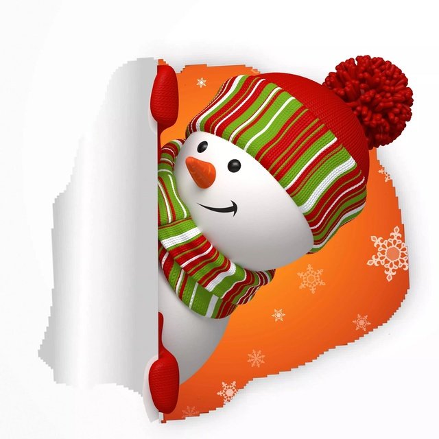 снеговик выглядывает