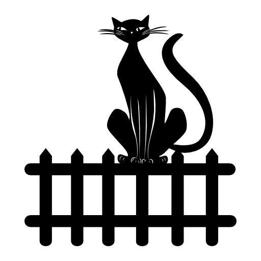 Трафарет кошки на заборе