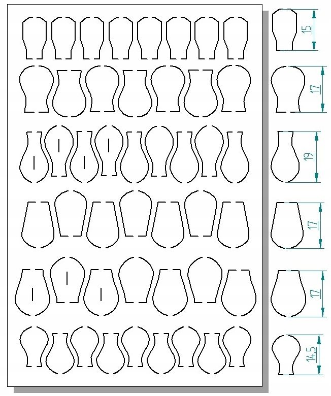 Лопатки для воблеров чертеж