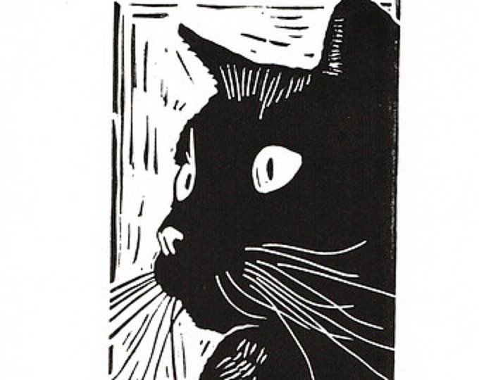 Линогравюра кот