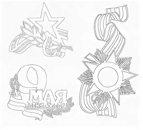 Трафареты на окна к 9 мая