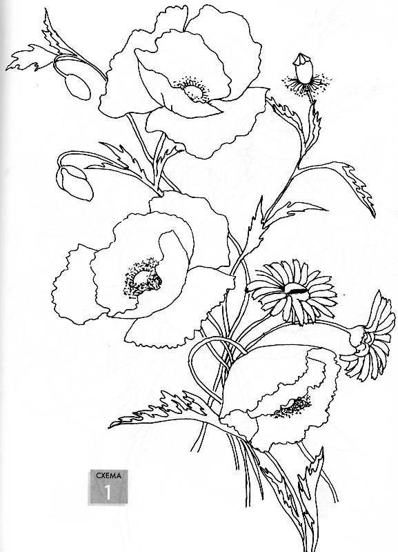 Цветы трафарет для рисования