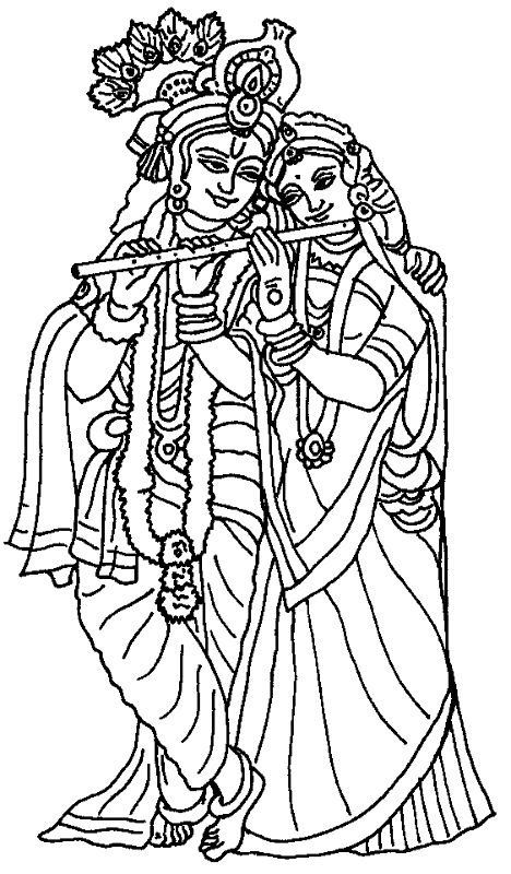 Радха и Кришна рисунок