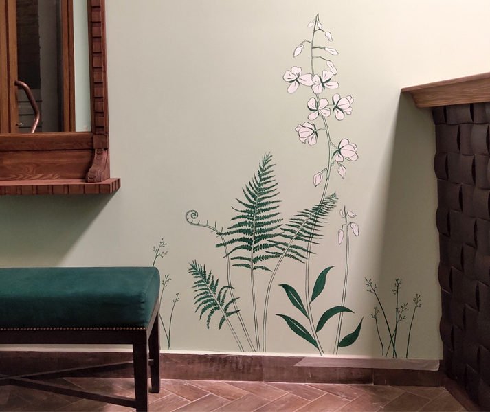 Простая роспись стен