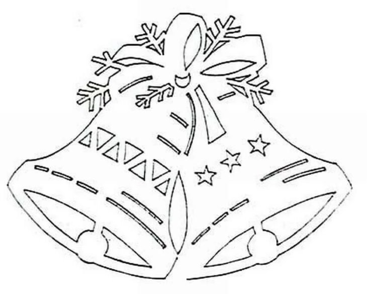 Трафареты на окна колокольчики