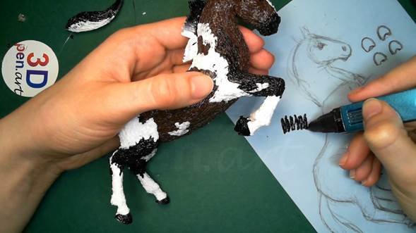 Лошадь из 3д ручки