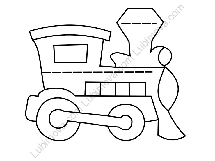 Трафарет паровоза для аппликации