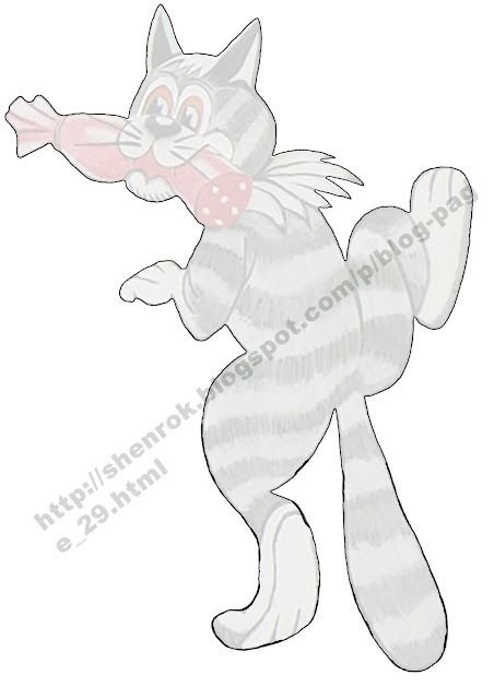 Кот из фанеры на забор трафарет