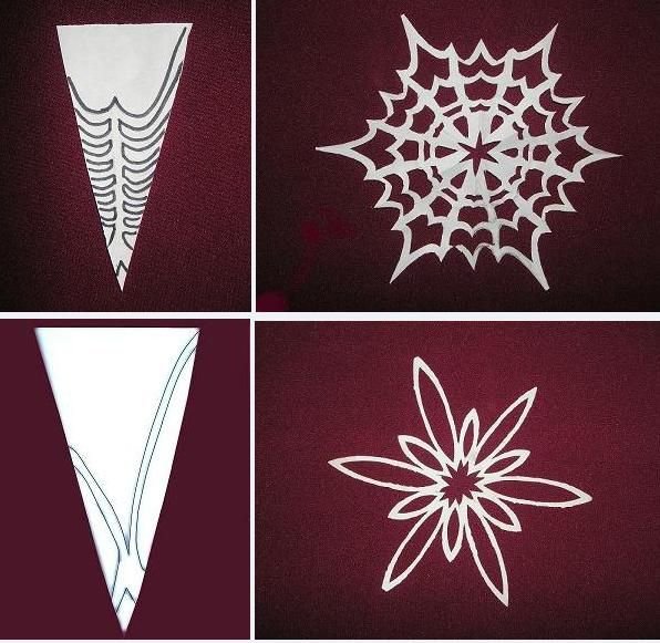 Снежинки трафареты легкие